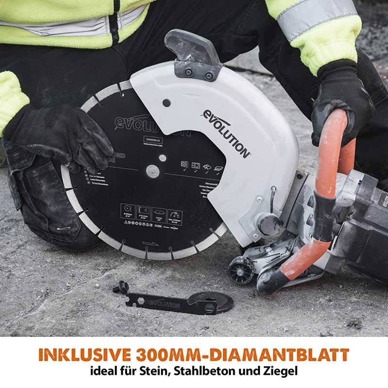 Evolution R300DCT 300mm 12" Elektrische Diamant- Betonsäge Trennschleifer mit Diamantblatt - Image 7