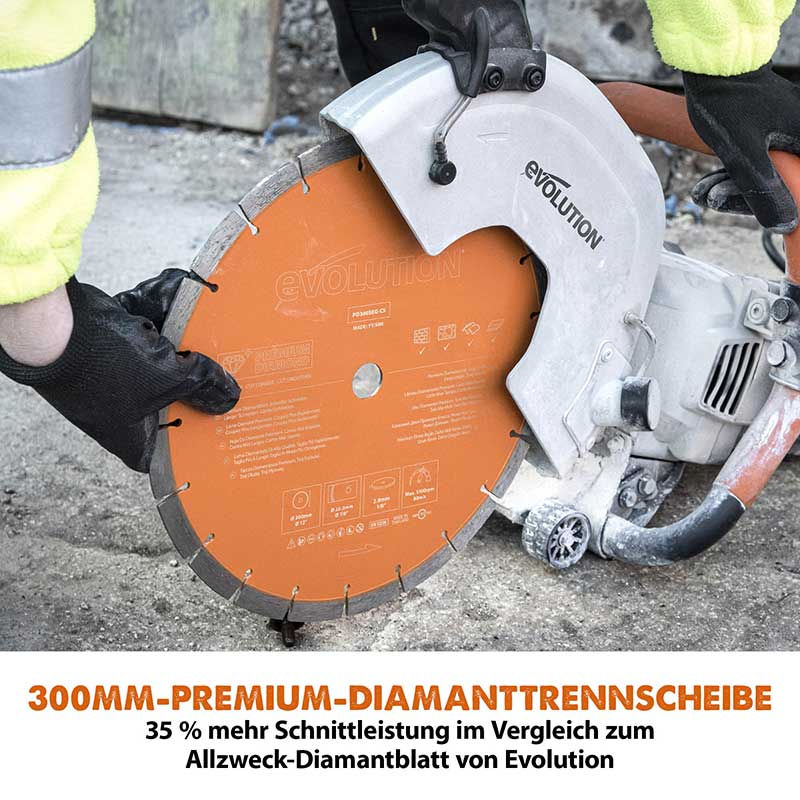 Evolution R300DCT+ 300mm Elektrische Betonsäge Trennschleifer mit Diamantblatt und Wasserstaubunterdrückung - Image 10