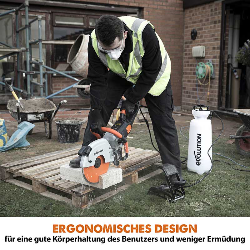 Evolution R300DCT+ 300mm Elektrische Betonsäge Trennschleifer mit Diamantblatt und Wasserstaubunterdrückung - Image 5