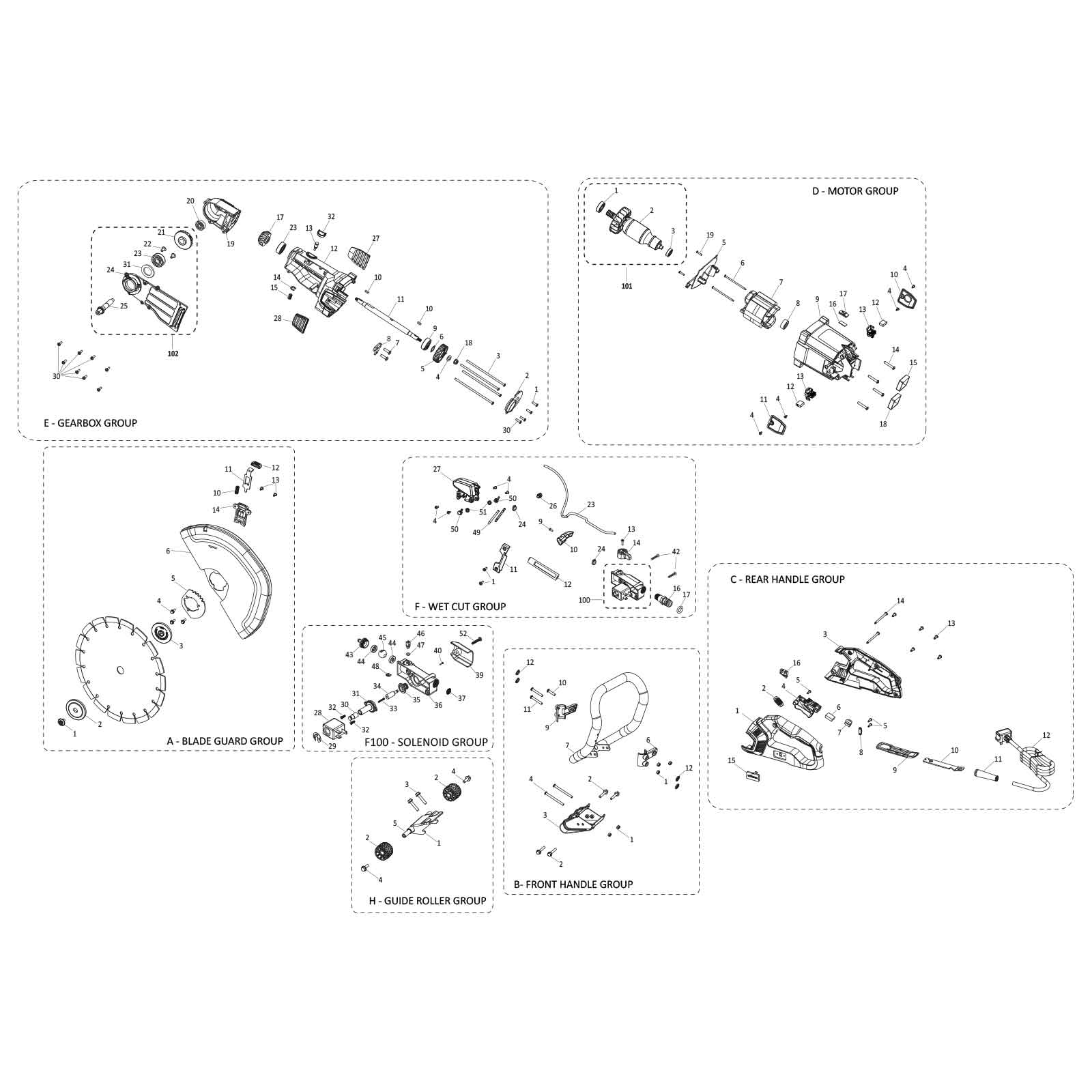 Evolution R350DCT Trennsäge / Betonsäge Ersatzteile - Image 2