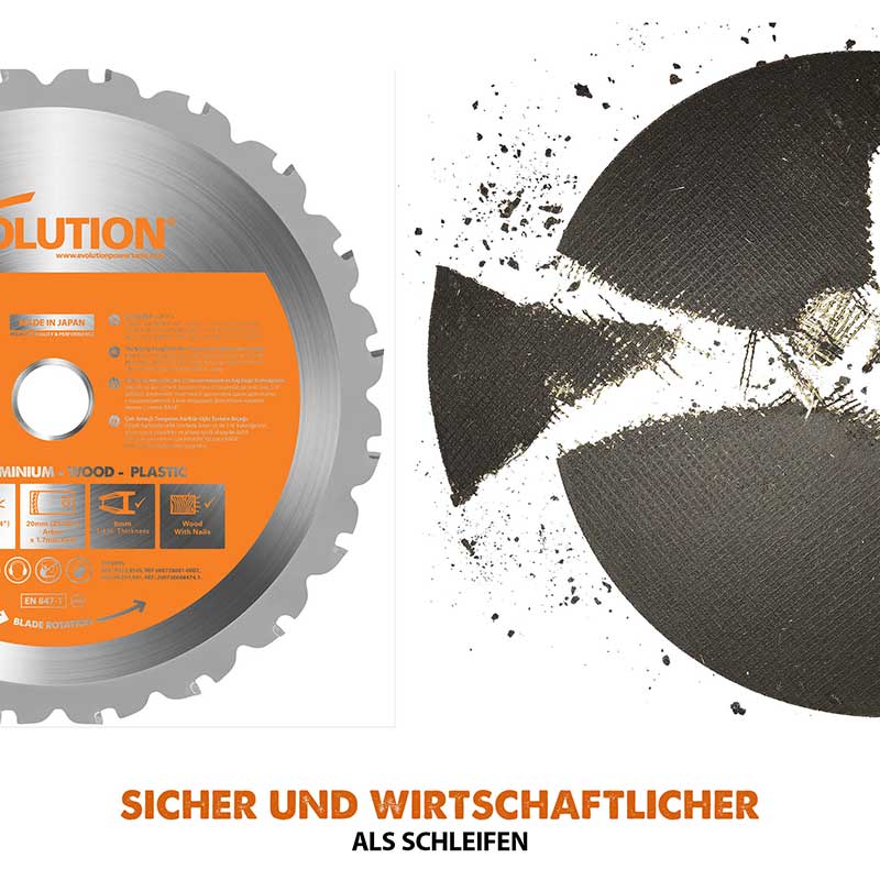 Evolution RAGE4 185mm Kappsäge mit TCT-Multi-Material-Sägeblatt - Image 6