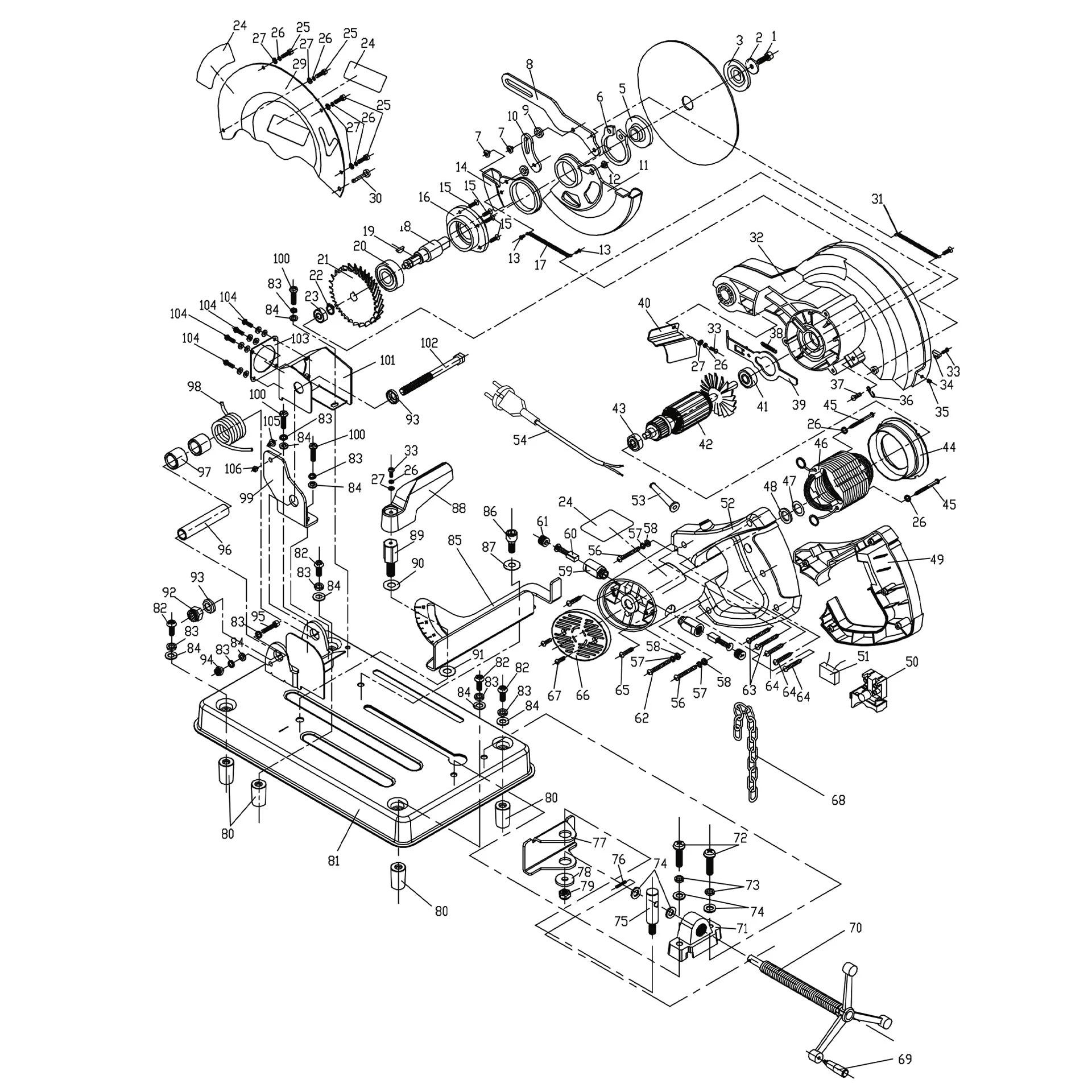 Evolution RAGE4 Chop Saw Ersatzteile - Image 2