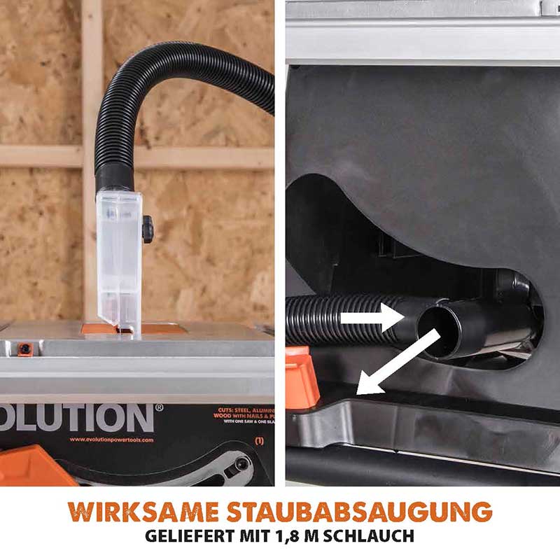 Evolution RAGE5-S 255mm 230V Tischsäge mit TCT-Multi-Material-Sägeblatt - Image 11