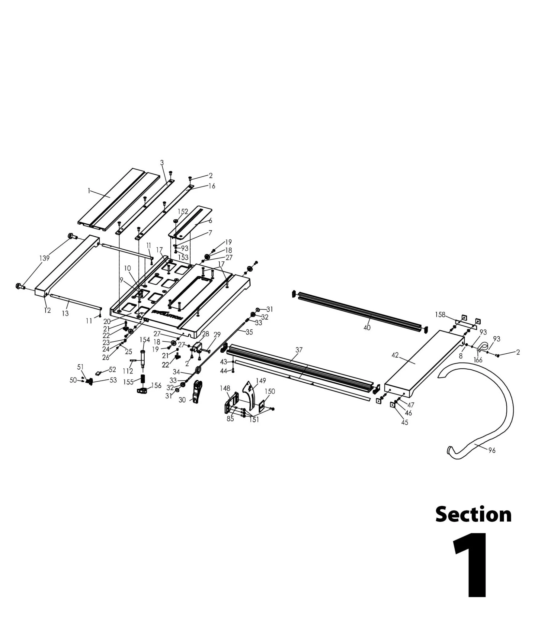 Evolution RAGE5-S Tischkreissäge Ersatzteile Abschnitt 1 (Tischplatte) - Image 2