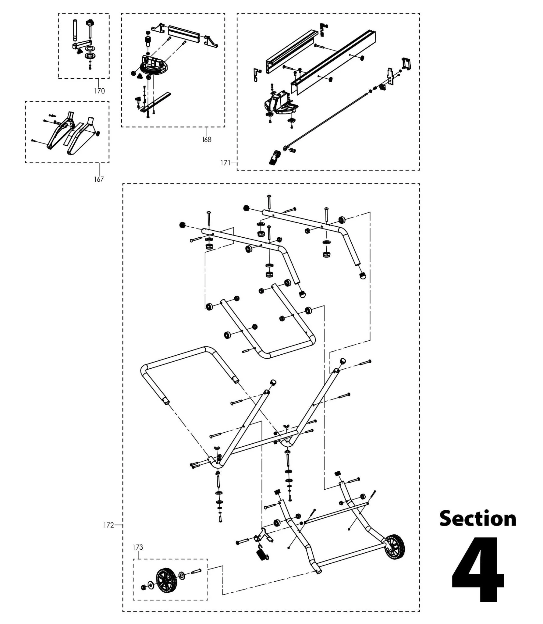Evolution RAGE5-S Tischkreissäge Ersatzteile Abschnitt 4 (Anschläge, Klemmen, Sägeblattschutz und Beine) - Image 2