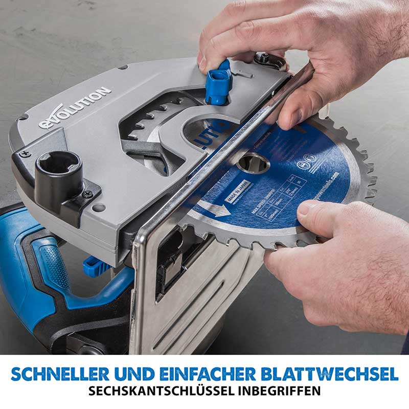 Evolution S185CCSL 185mm Handkreissäge mit TCT-Mildstahl-Sägeblatt - Image 11