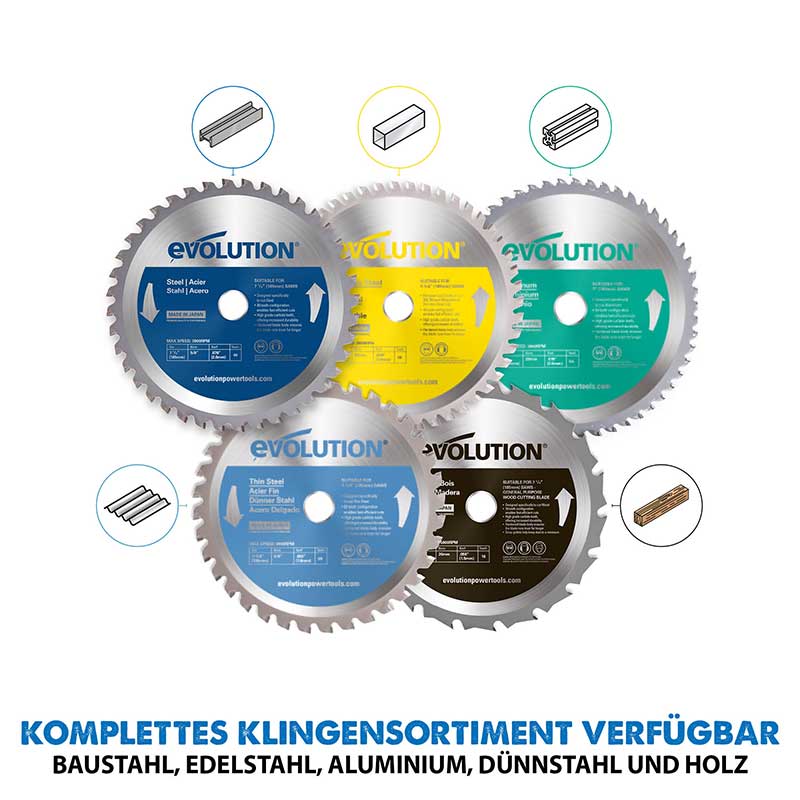 Evolution S185CCSL 185mm Handkreissäge mit TCT-Mildstahl-Sägeblatt - Image 7