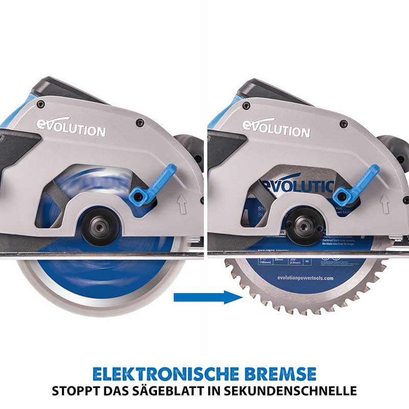 Evolution S185CCSL 185mm Handkreissäge mit TCT-Mildstahl-Sägeblatt - Image 8
