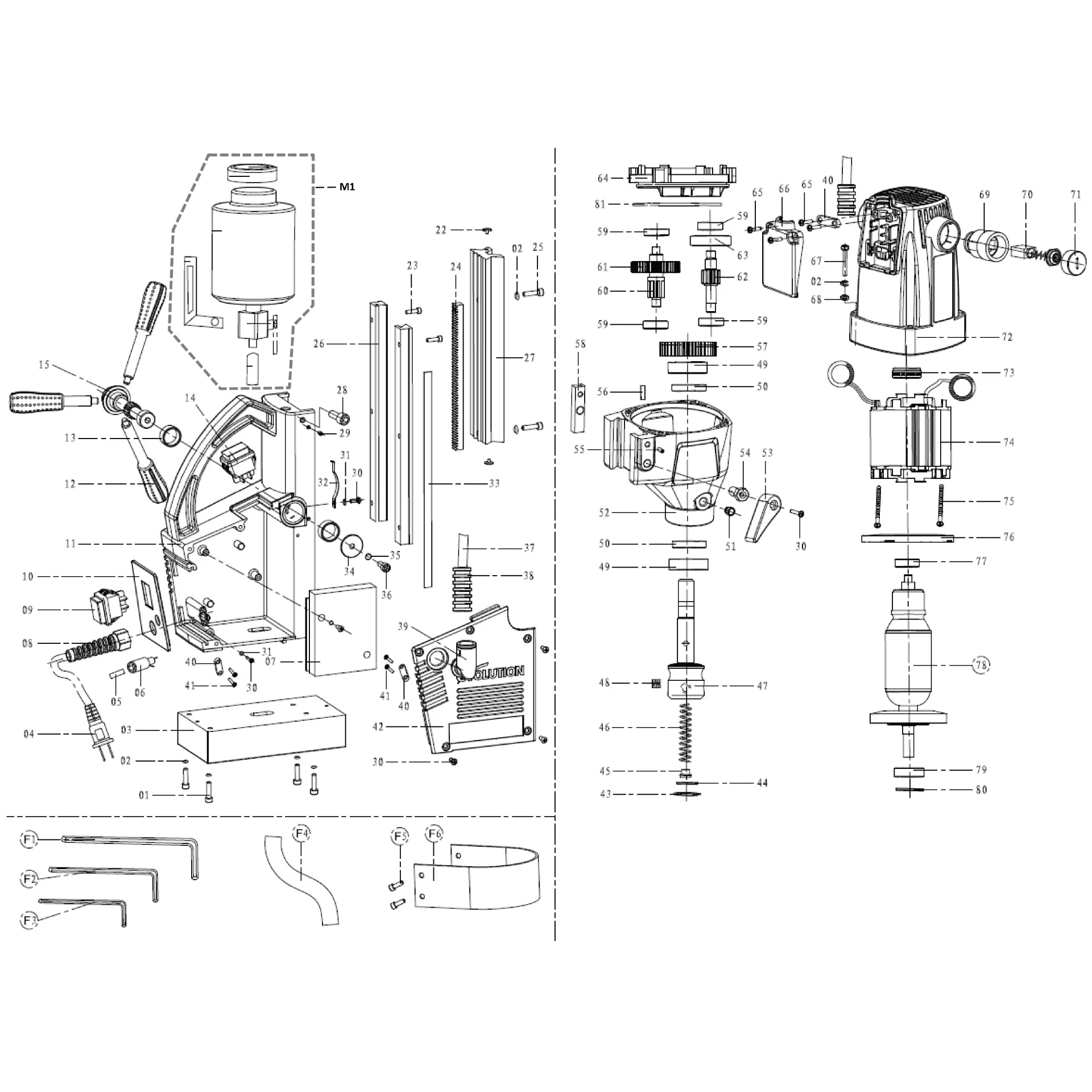 Evolution S28MAG Magnetbohrmaschine Ersatzteile - Image 2