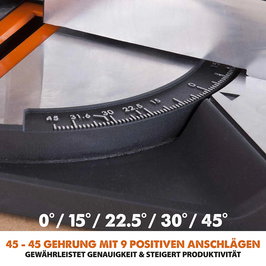 Evolution R210CMS+ 210mm 1200W Kappsäge und Gehrungssäge mit TCT-Multi-Material-Sägeblatt und Gehrungssägeständer mit universellen Befestigungen - Image 11