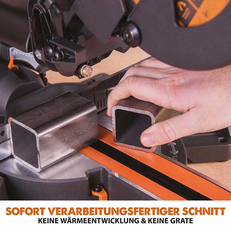 Evolution R210SMS+ 210mm Gehrungssäge mit TCT-Mehrstoffsägeblatt und Gehrungssägeständer - Image 9