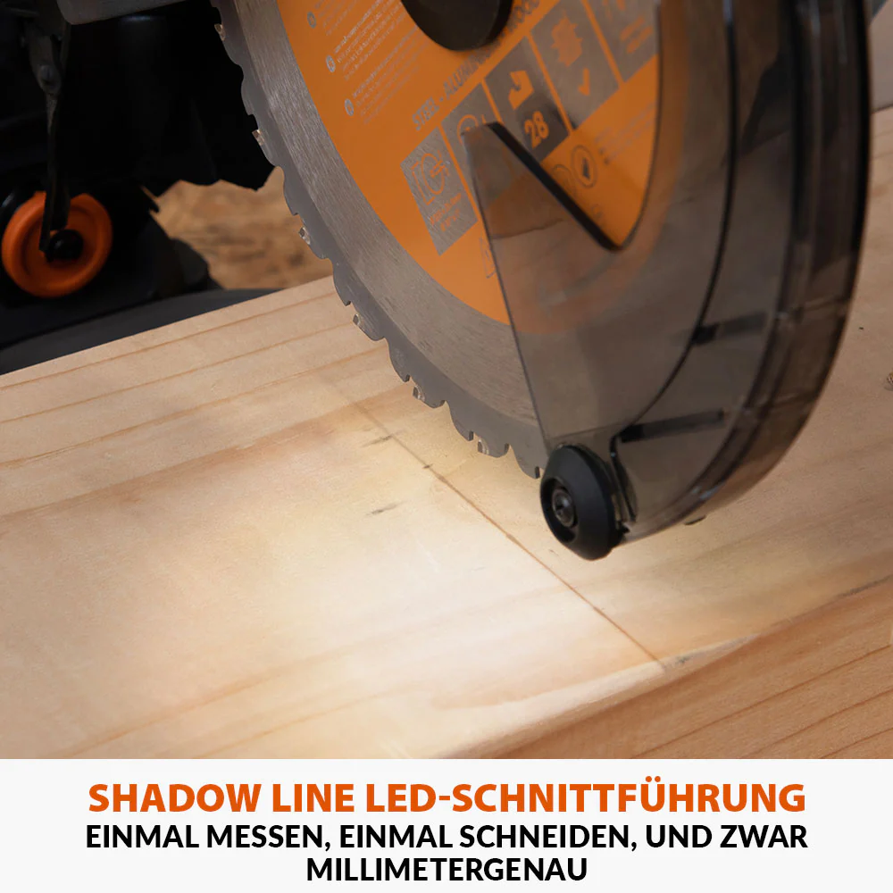 Evolution R255SMS-DB-Li, kabellose, bürstenlose 36-Volt-Gehrungssäge mit Doppelgehrungsneigung, 255-mm-Multi-materialsägeblatt  und optionalen 2x 5-Ah-Akkus und Doppelanschluss-Ladegerät - Image 6
