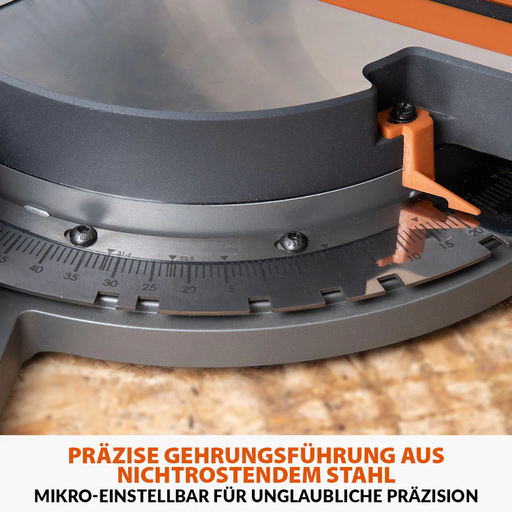 Evolution R255SMS-DB-Li, kabellose, bürstenlose 36-Volt-Gehrungssäge mit Doppelgehrungsneigung, 255-mm-Multi-materialsägeblatt  und optionalen 2x 5-Ah-Akkus und Doppelanschluss-Ladegerät - Image 7