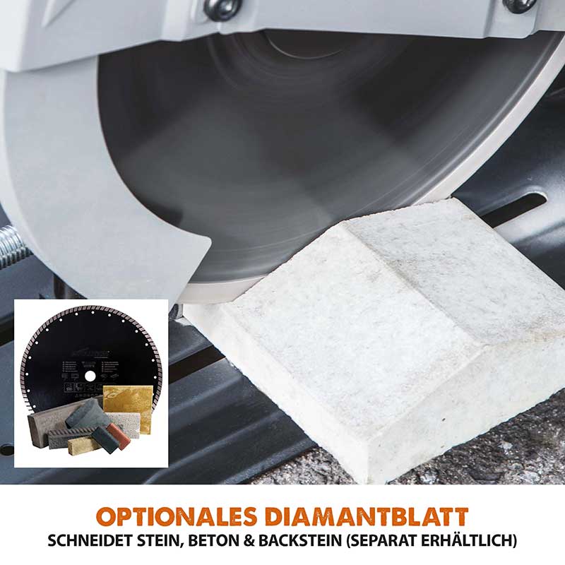 Evolution R355CPS 355mm Kaltkreissäge mit TCT-Multi-Material-Sägeblatt und Universal-Kappsägeständer - Image 10
