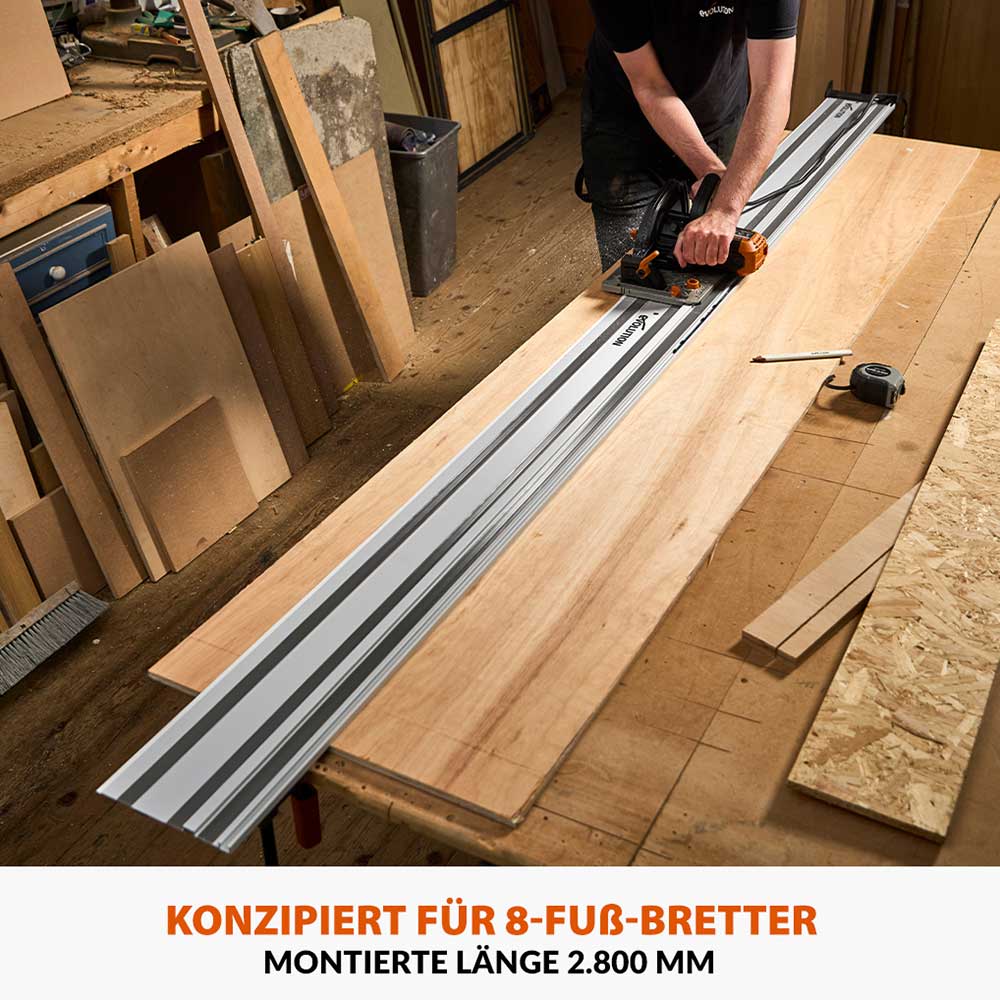 Evolution ST2800-G2 Universal 2.8m Führungsschienensystem, Kreissägebahn, Sägeschienen (2x 1400mm) mit selbstausrichtenden Verbindern - Image 4